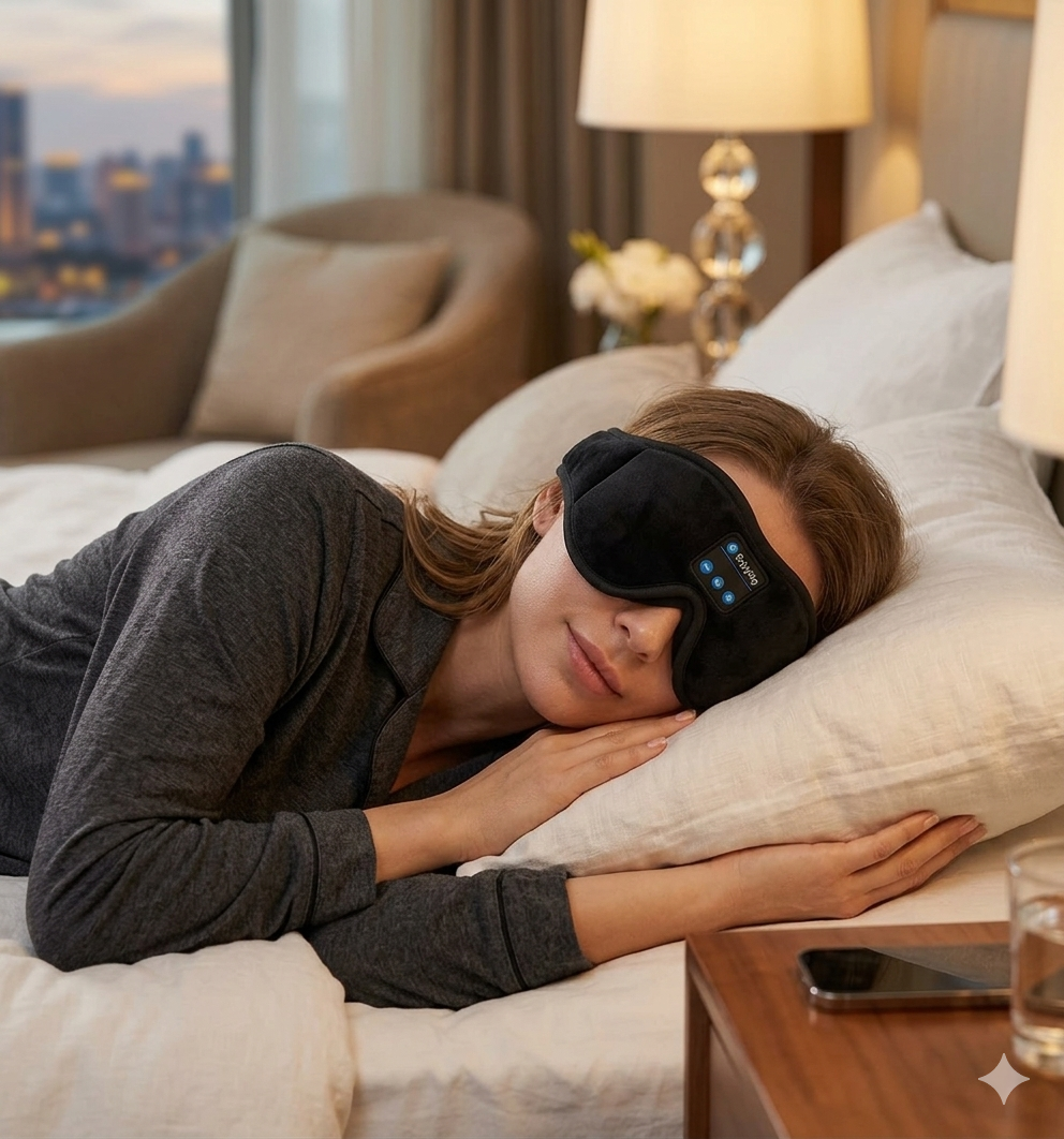 Masque de Sommeil 3-en-1 : Immersion Totale, Bluetooth & Confort 3D